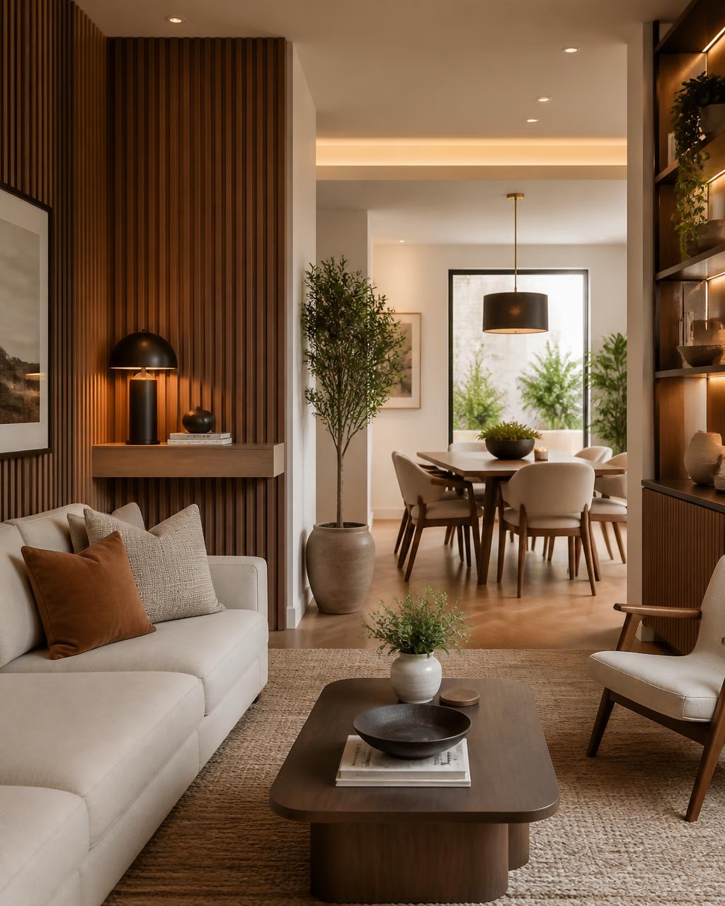 Living Integrado — Sala e jantar conectados para receber a família